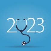 Stethoscope arranged to year 2023