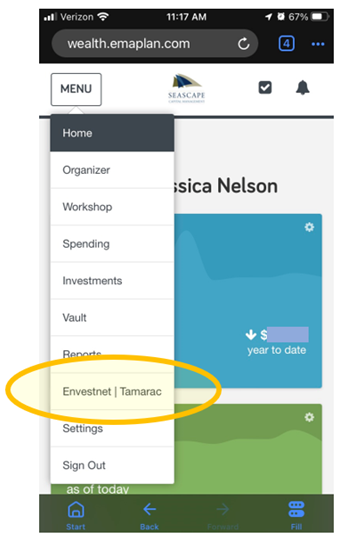Portal mobile view